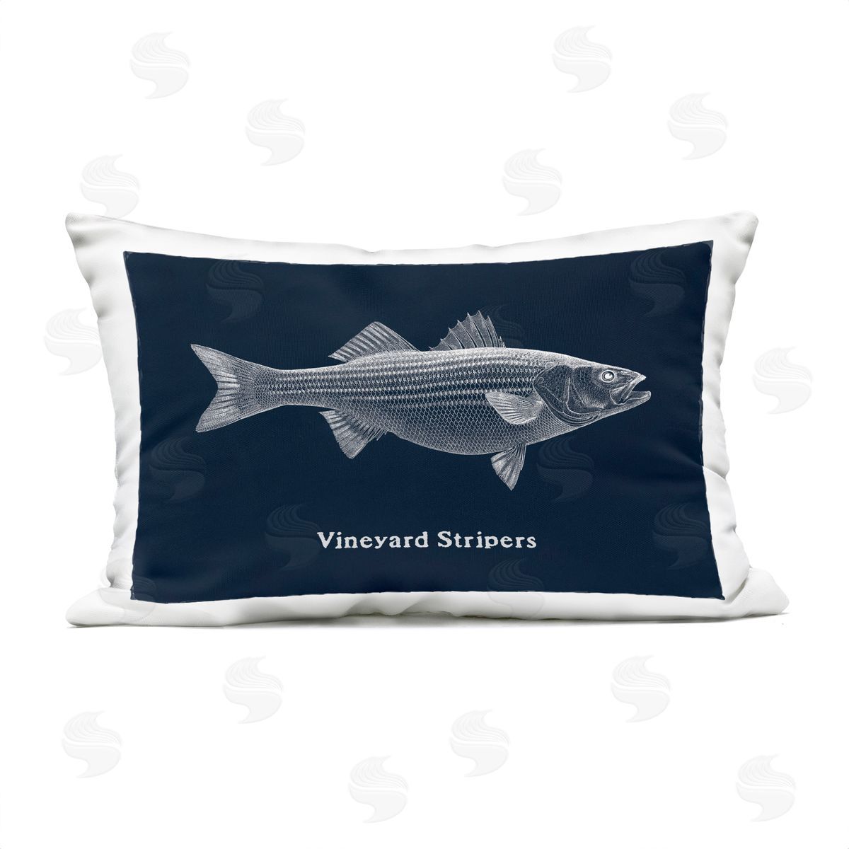 Phillipa Katz Vineyard Stripers Fish Outdoor Quick-Dry Polyester Printed Throw Pillow