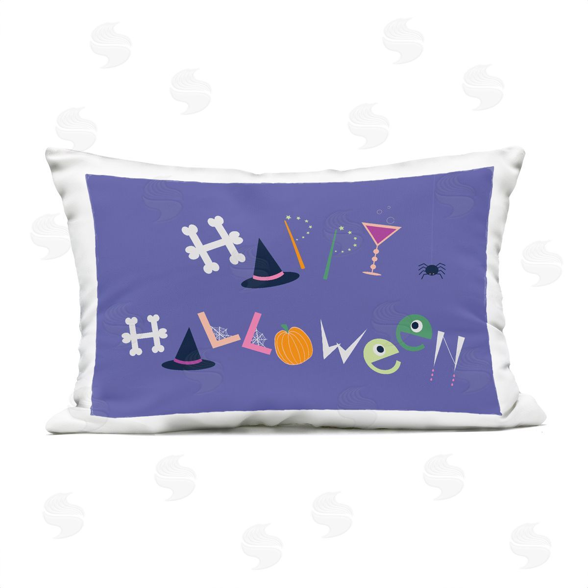 Sazerelli Designs Eclectic Happy Halloween Plush Polyester Art Print Pillow