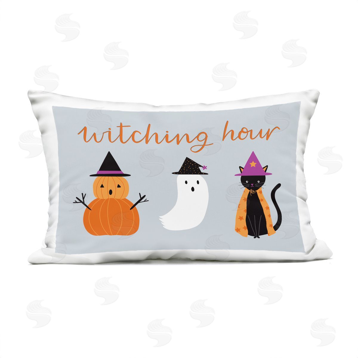Sazerelli Designs Cute Halloween Witching Hour Outdoor Quick-Dry Polyester Printed Throw Pillow