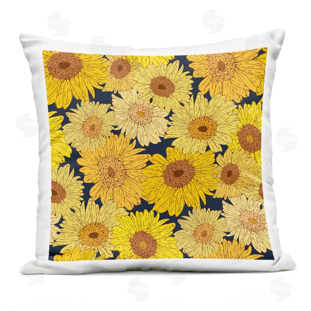 Sazerelli Designs Charming Country Sunflowers Pattern Outdoor Quick-Dry Polyester Printed Throw Pillow
