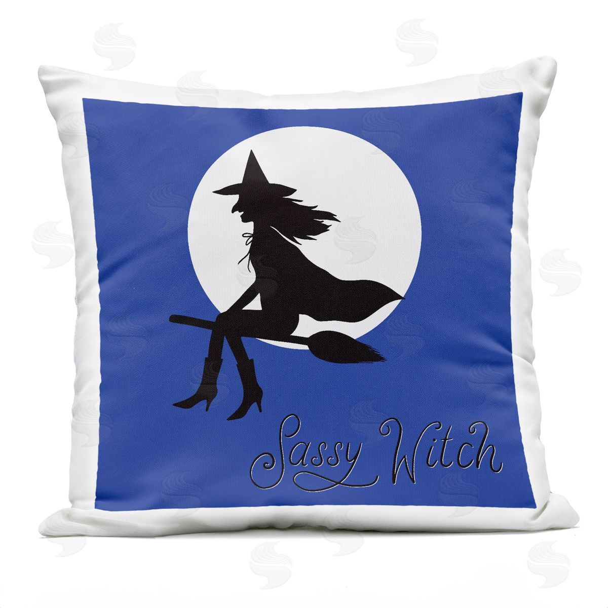 Sazerelli Designs Sassy Witch & Full Moon Outdoor Quick-Dry Polyester Printed Throw Pillow
