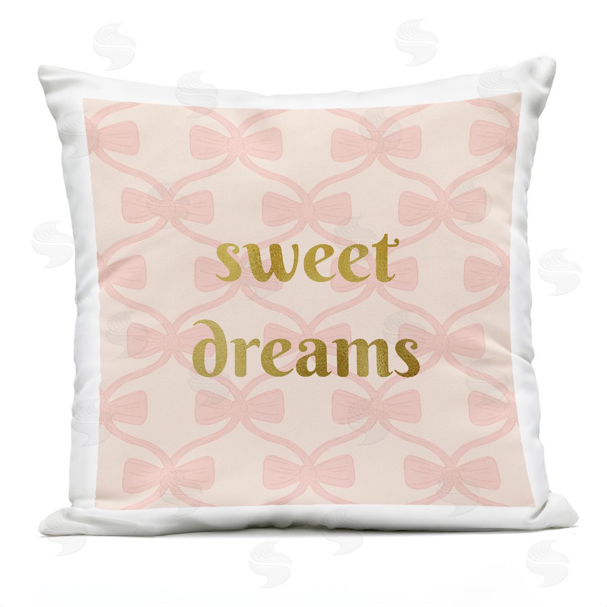 Sazerelli Designs Pastel Bows & Sweet Dreams Outdoor Quick-Dry Polyester Printed Throw Pillow