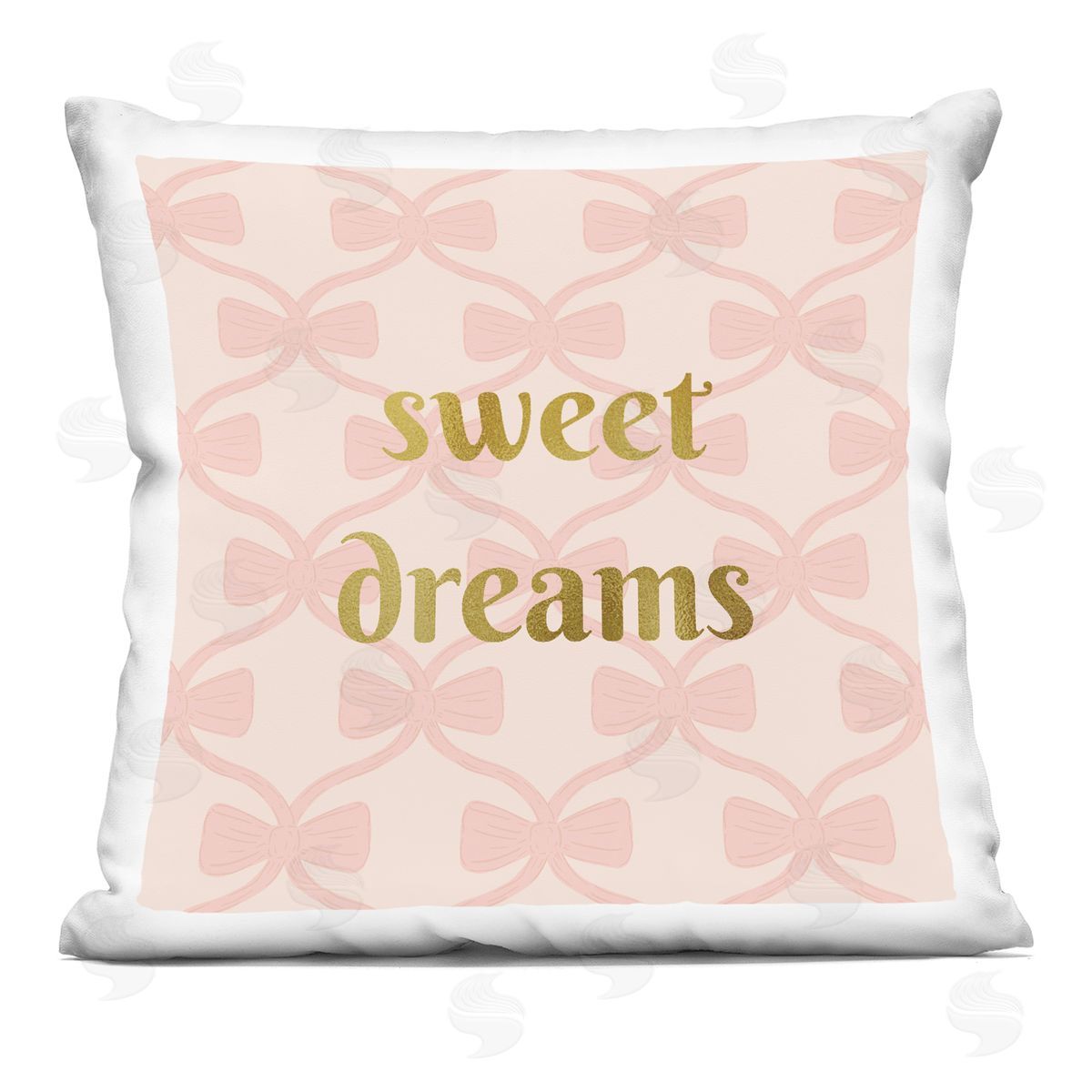 Sazerelli Designs Pastel Bows & Sweet Dreams Printed Plush Polyester Throw Pillow