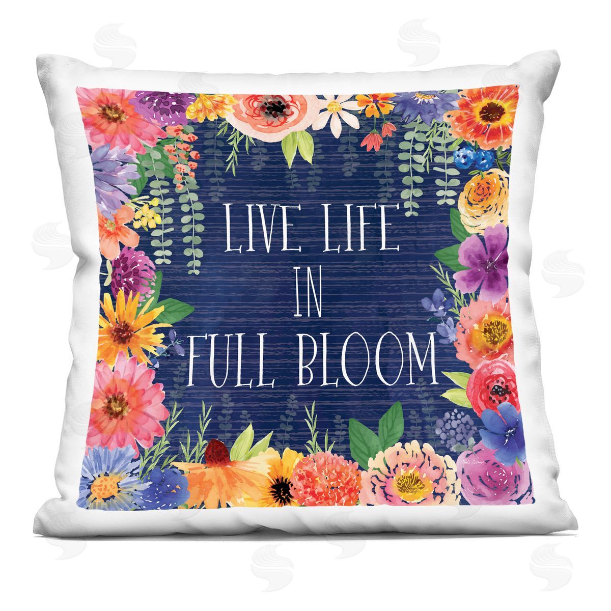 Nicole DeCamp Live Life in Full Bloom Printed Plush Polyester Throw Pillow