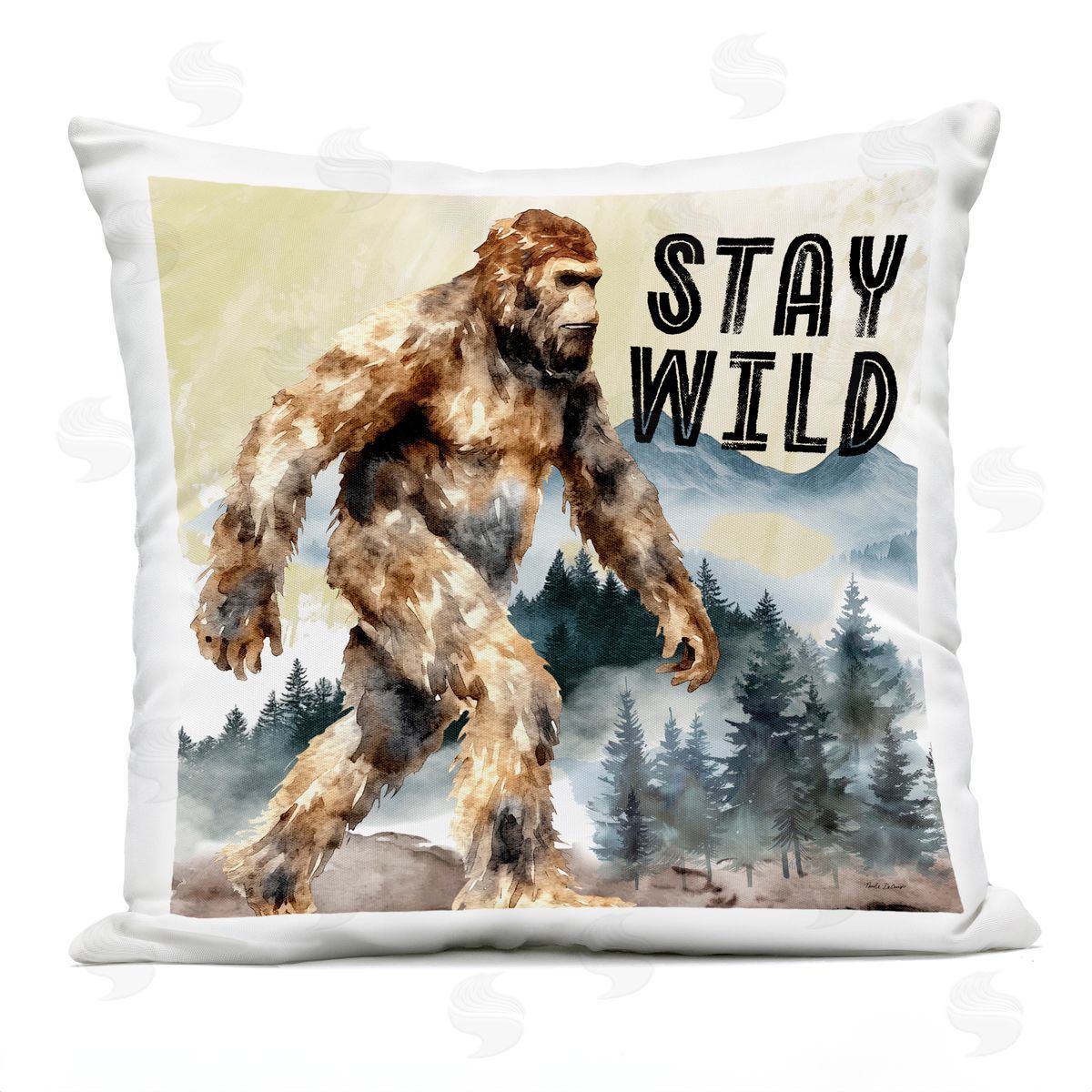 Nicole DeCamp Stay Wild with Mythical Monster Outdoor Quick-Dry Polyester Printed Throw Pillow