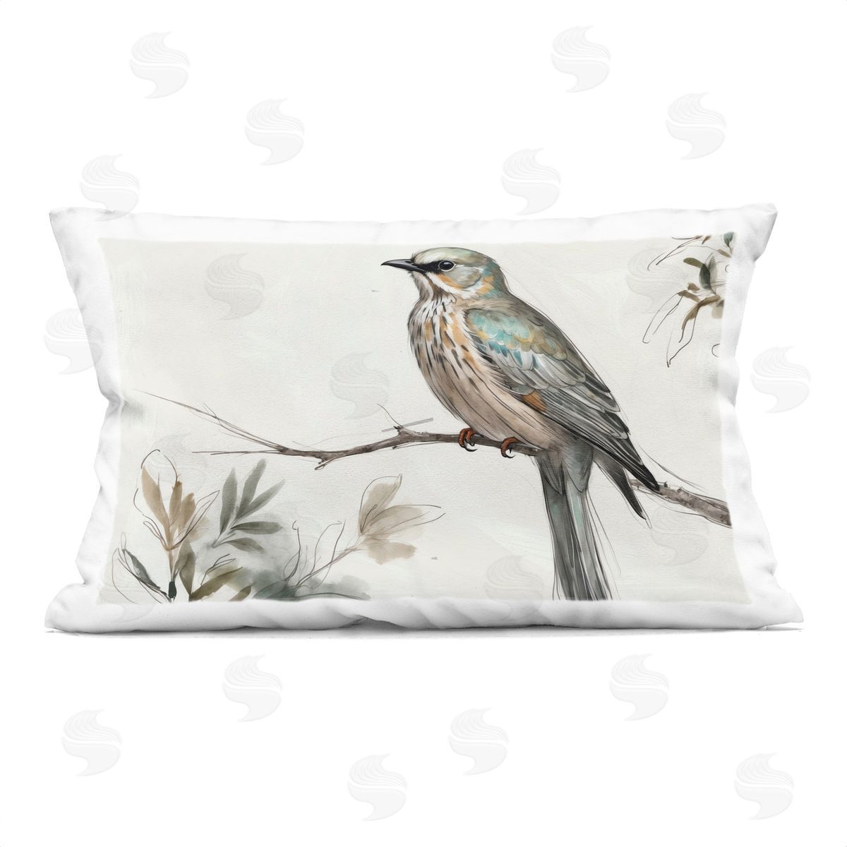 Creative Studio Stoic Bird Wildlife Study Printed Plush Polyester Throw Pillow