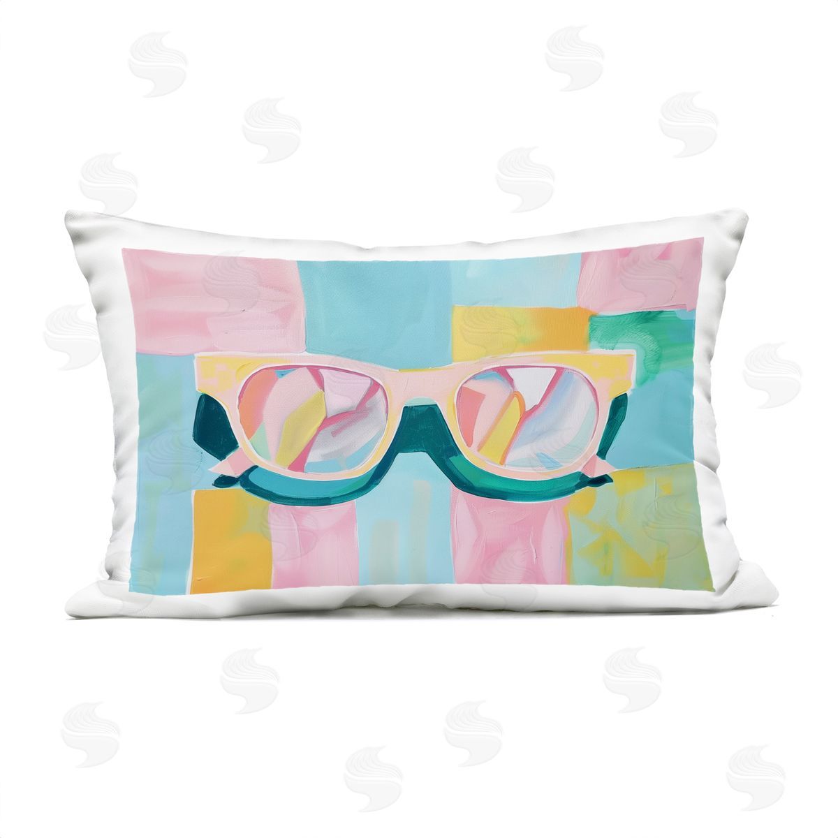 Arlington Prints Blocked Pastels & Sunglasses Outdoor Quick-Dry Polyester Printed Throw Pillow