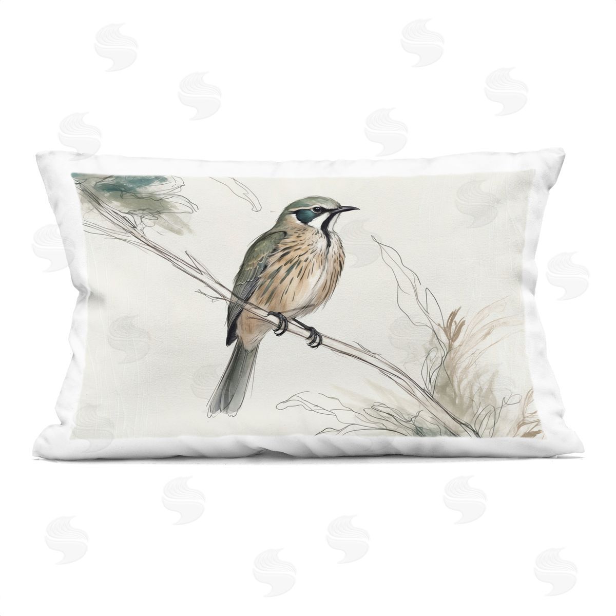 Creative Studio Illustrated Wildlife Bird Printed Plush Polyester Throw Pillow