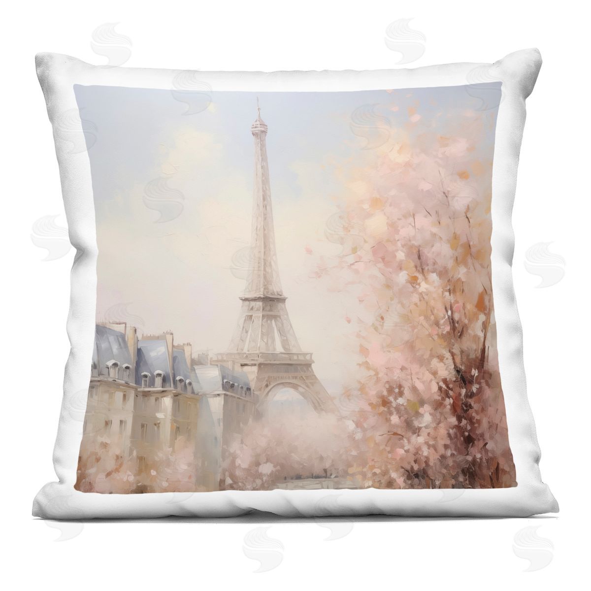 Arlington Prints Parisian Eiffel Tower Cityscape Printed Plush Polyester Throw Pillow