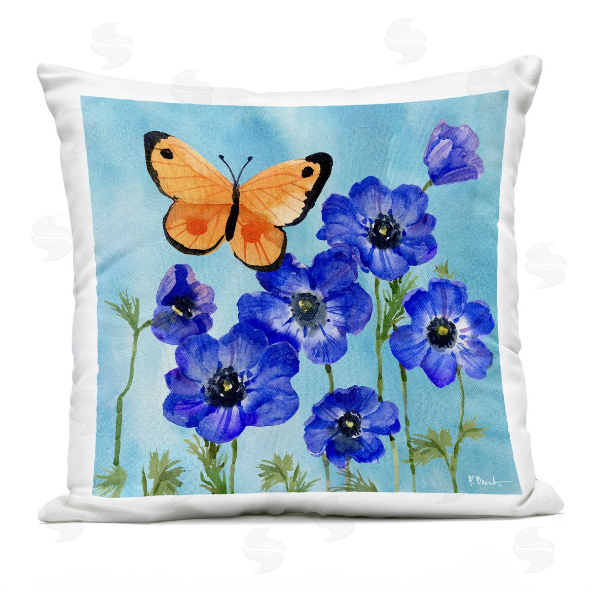 Paul Brent Poetic Monarch Butterfly Outdoor Quick-Dry Polyester Printed Throw Pillow