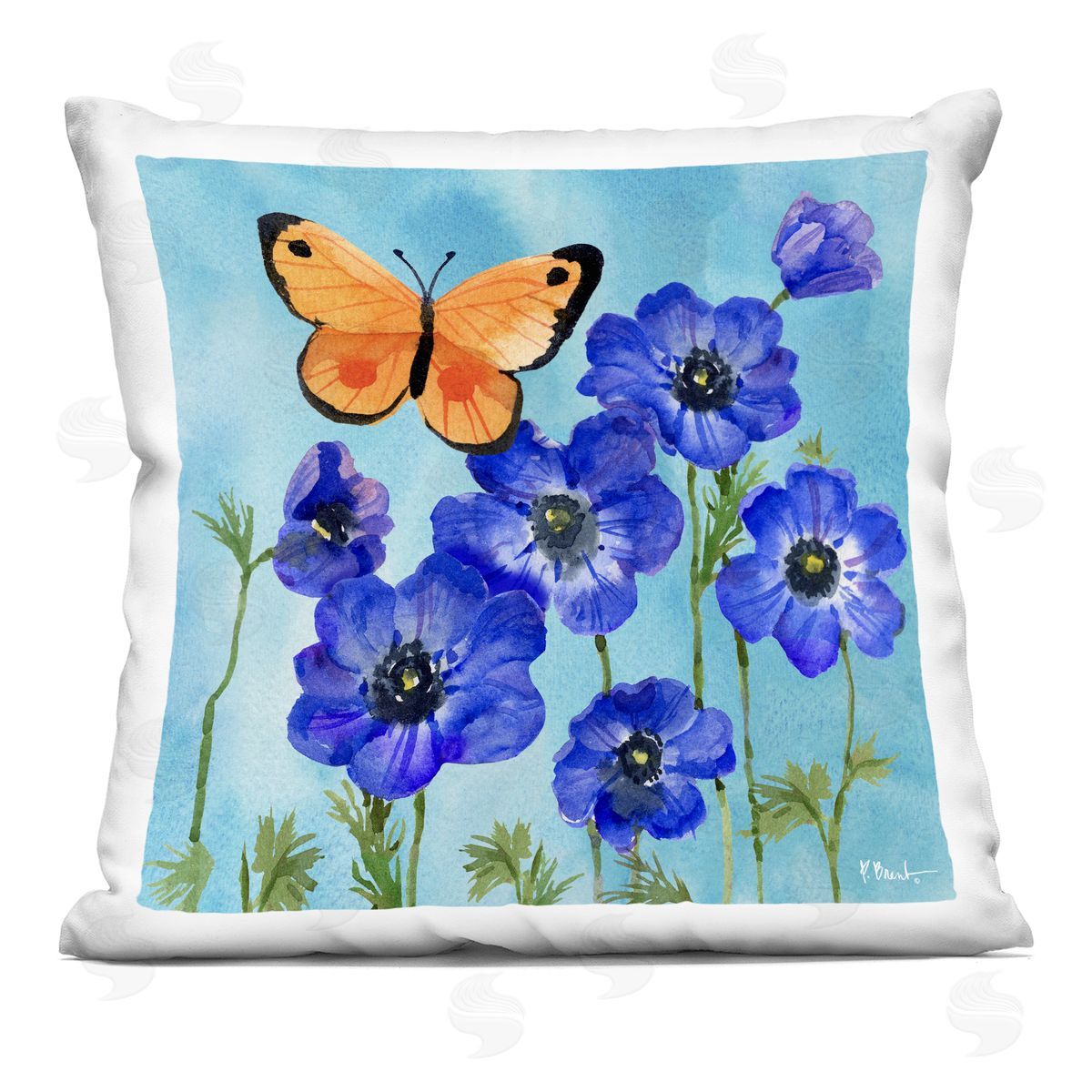 Paul Brent Poetic Monarch Butterfly Printed Plush Polyester Throw Pillow