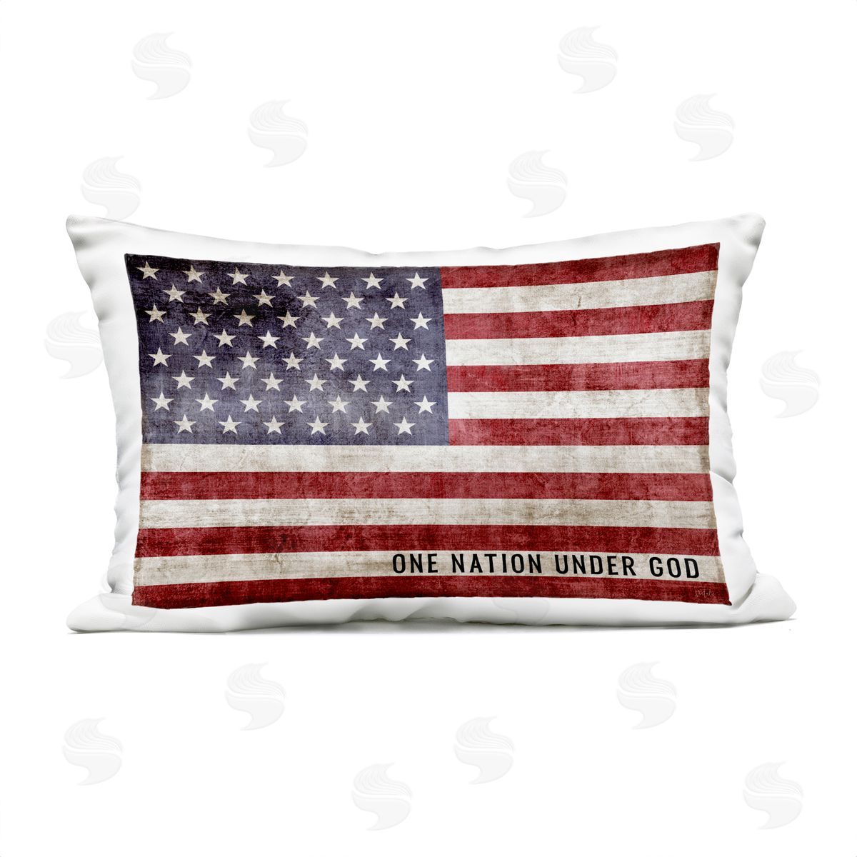 Natalie Carpentieri One Nation Under God Flag Outdoor Quick-Dry Polyester Printed Throw Pillow