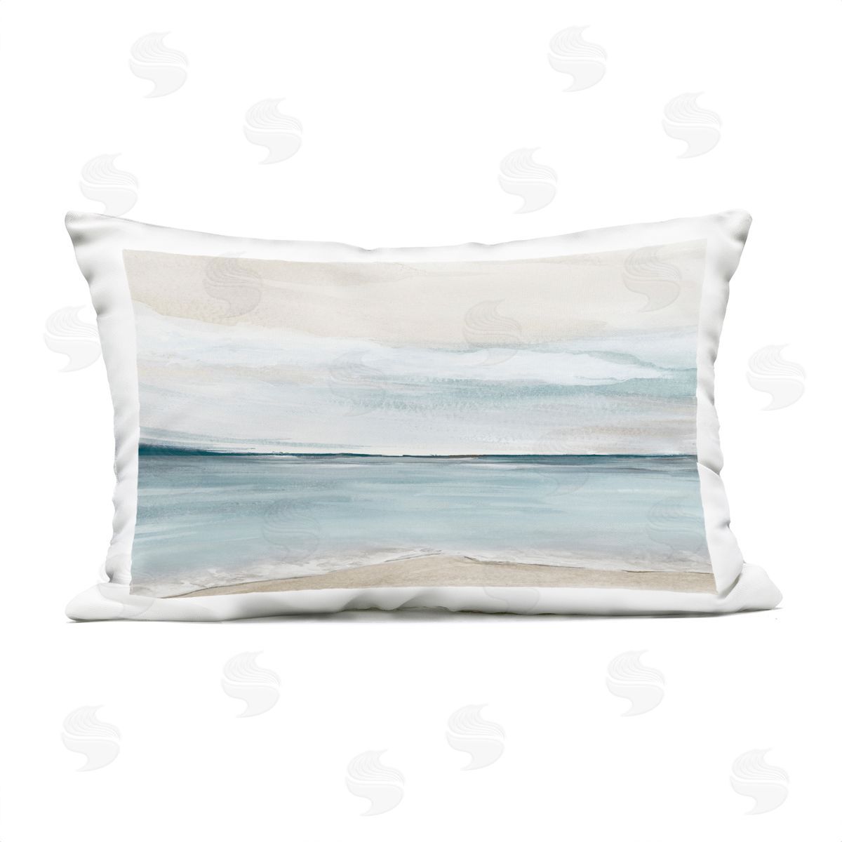 Kristen Brockmon Muted Soft Watercolor Beach Outdoor Quick-Dry Polyester Printed Throw Pillow