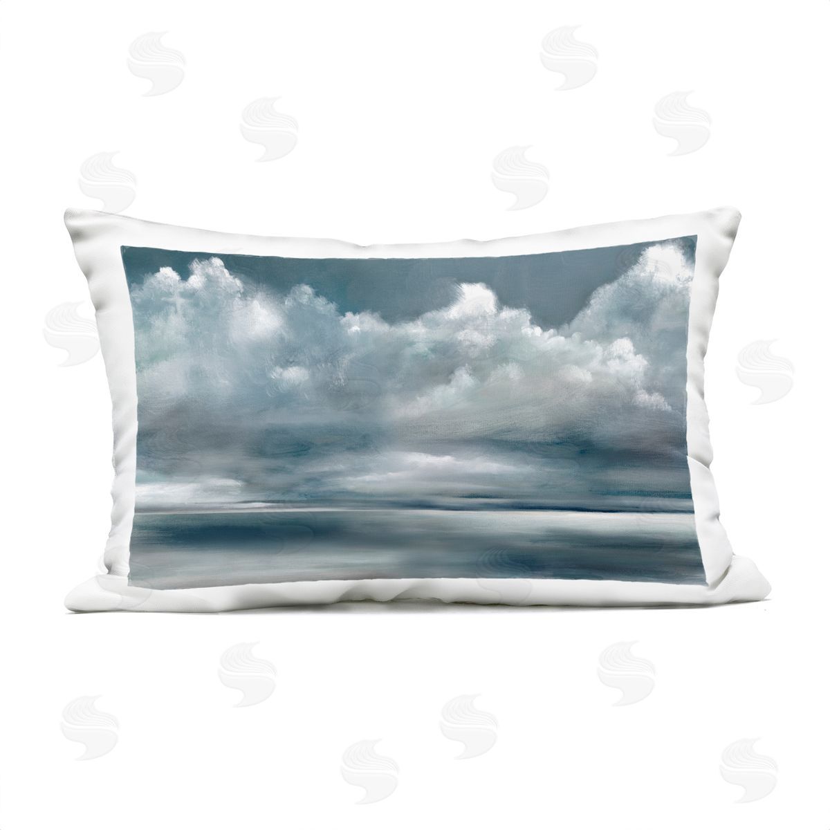 Ruane Manning Full Grey Storm Clouds Outdoor Quick-Dry Polyester Printed Throw Pillow