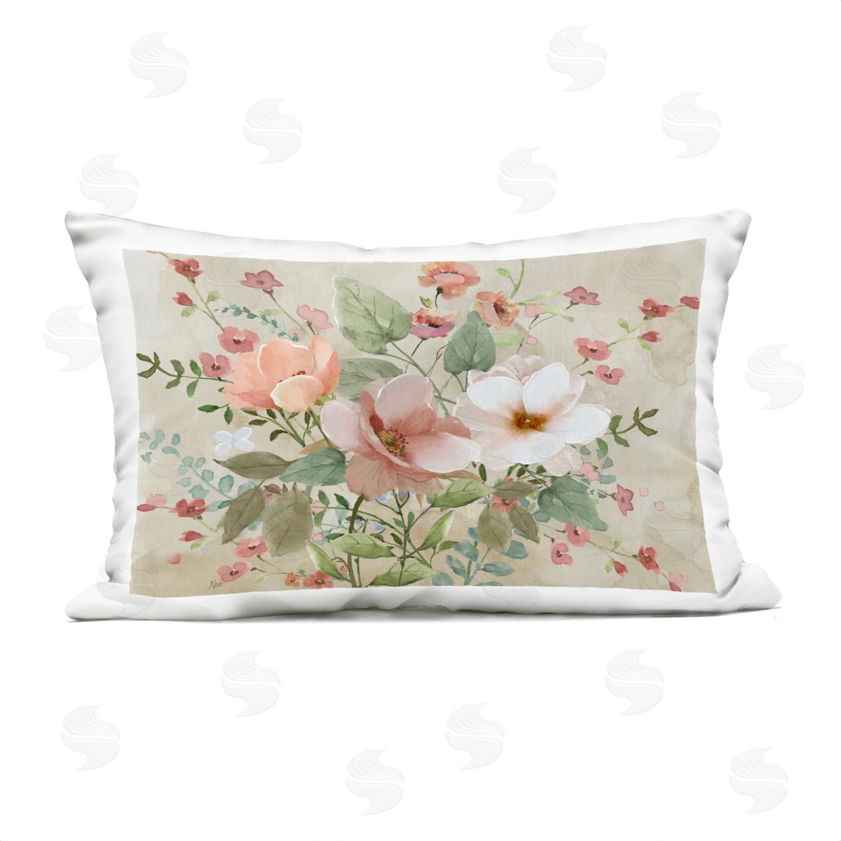 Nan Elegant Country Blooms Outdoor Quick-Dry Polyester Printed Throw Pillow