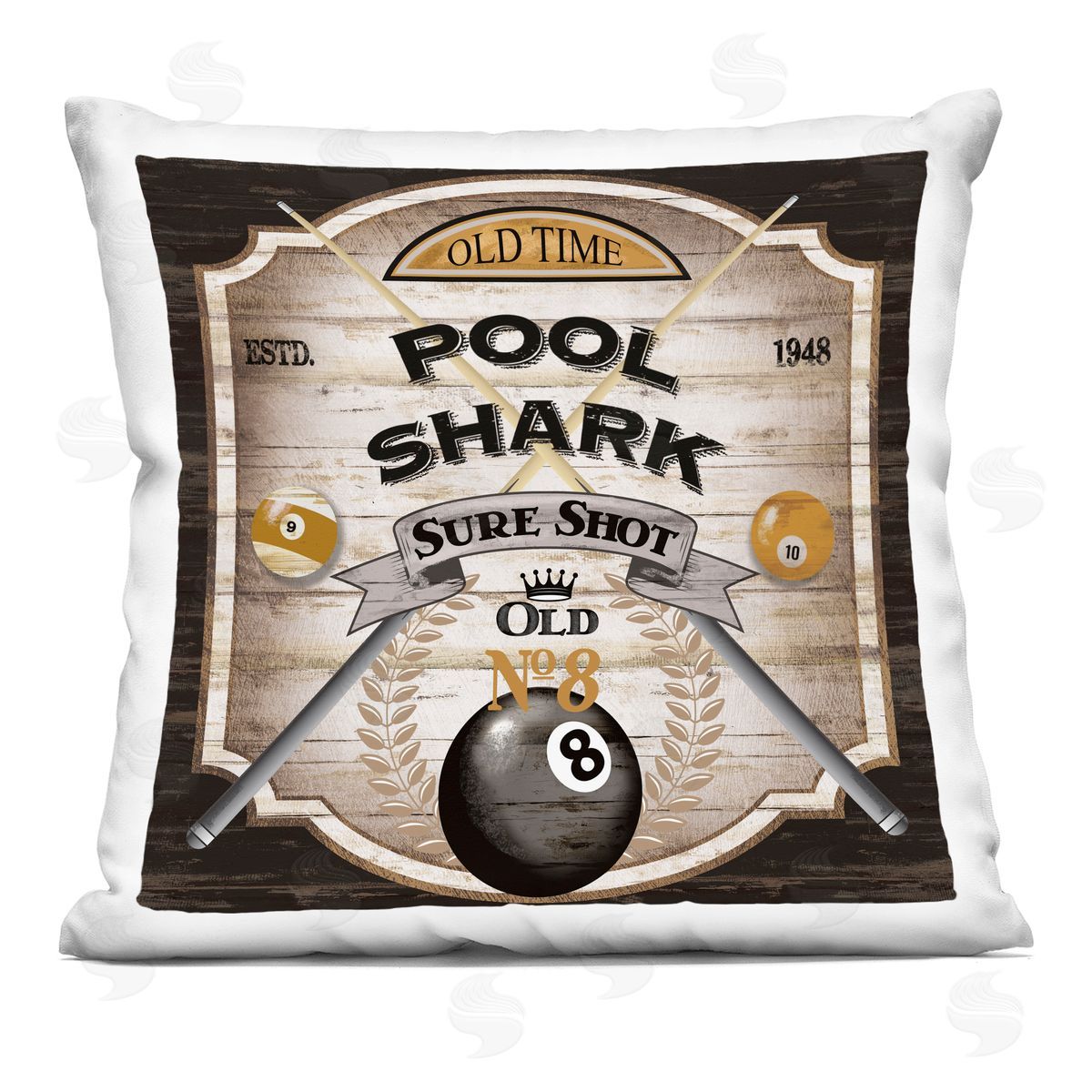 Conrad Knutsen Rustic Pool Shark Printed Plush Polyester Throw Pillow