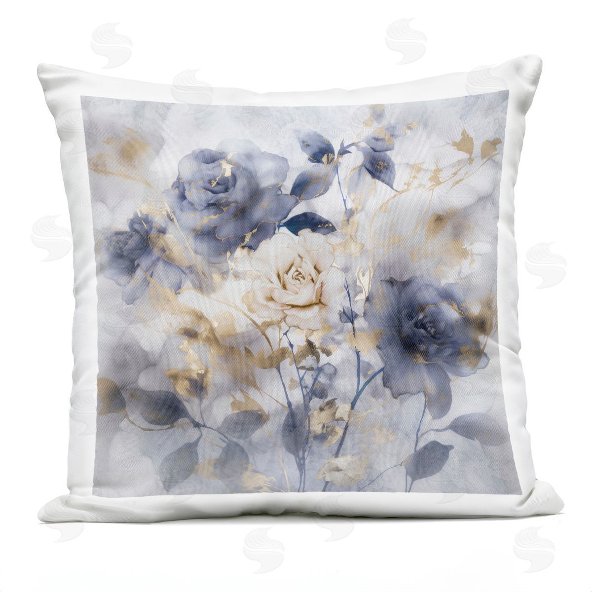 Irene Weisz Muted Roses with Glam Detail Outdoor Quick-Dry Polyester Printed Throw Pillow