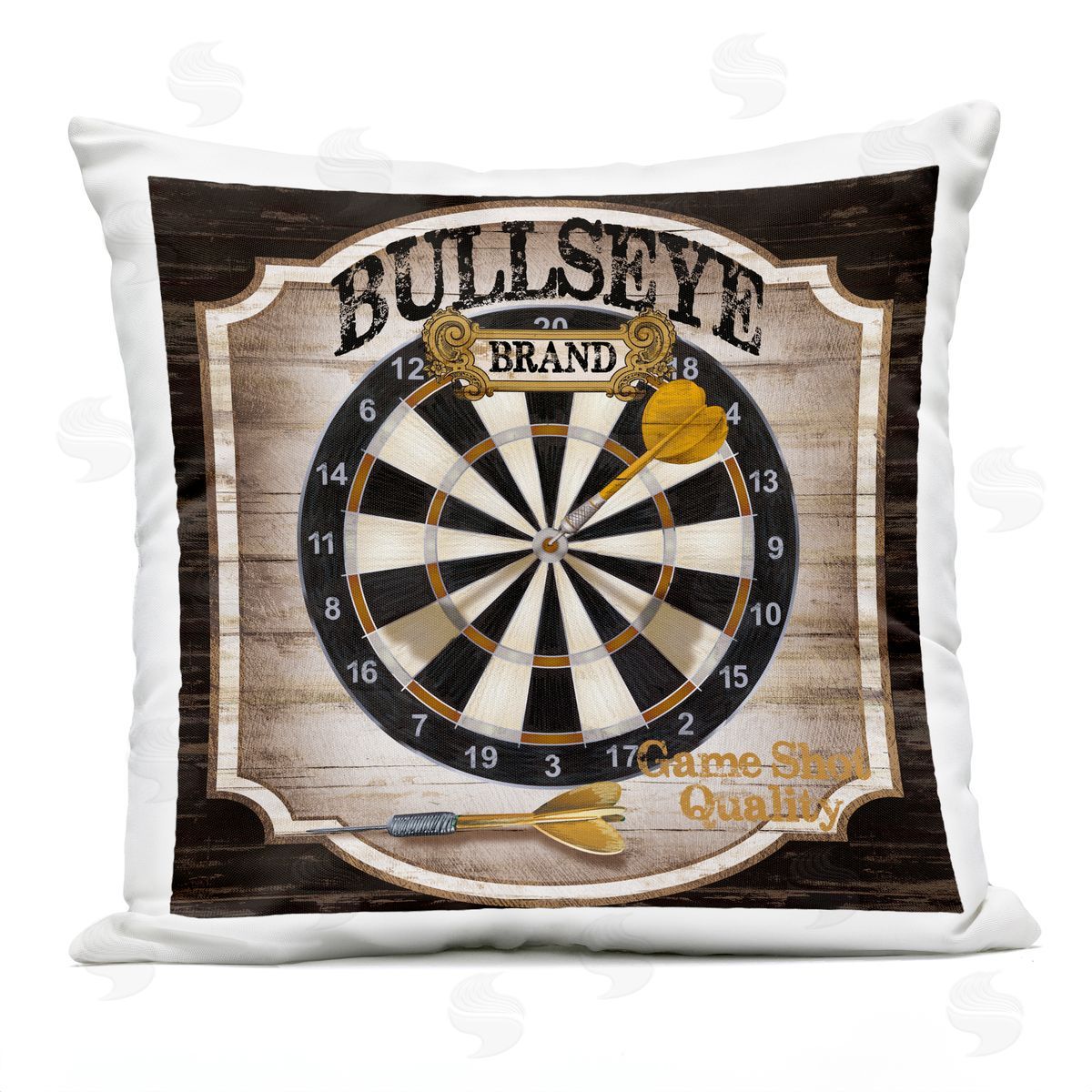 Conrad Knutsen Rustic Bullseye Darts Game Outdoor Quick-Dry Polyester Printed Throw Pillow