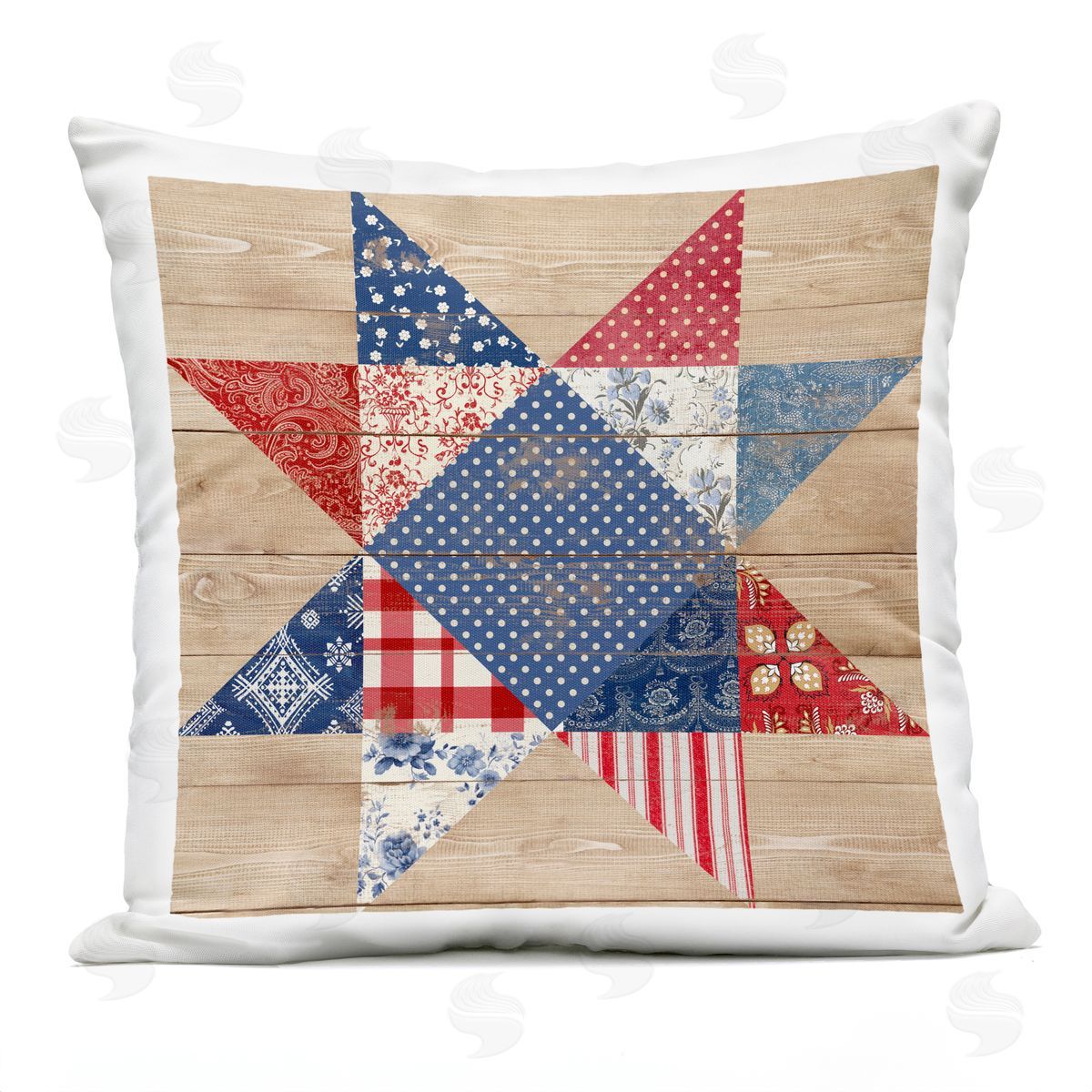Susan Arnot Rustic Americana Quilt Pattern Outdoor Quick-Dry Polyester Printed Throw Pillow