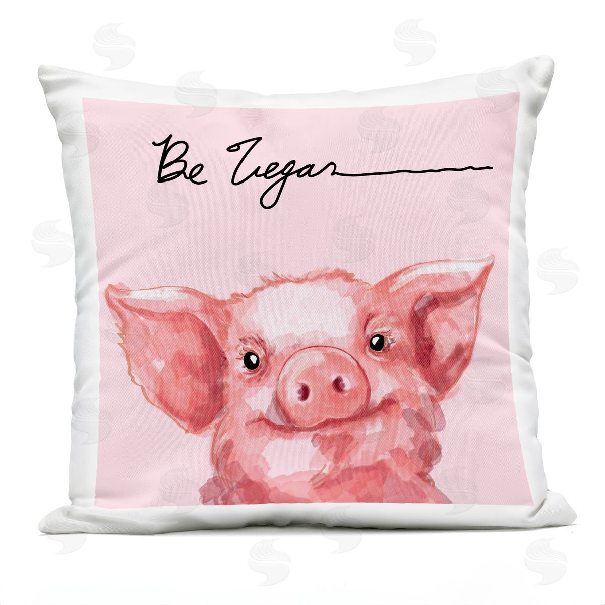 Stella Chang Be Vegan Cute Pig Outdoor Quick-Dry Polyester Printed Throw Pillow