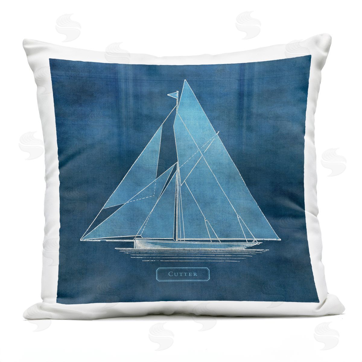 Susan Arnot Maritime Cutter Sailboat Outdoor Quick-Dry Polyester Printed Throw Pillow