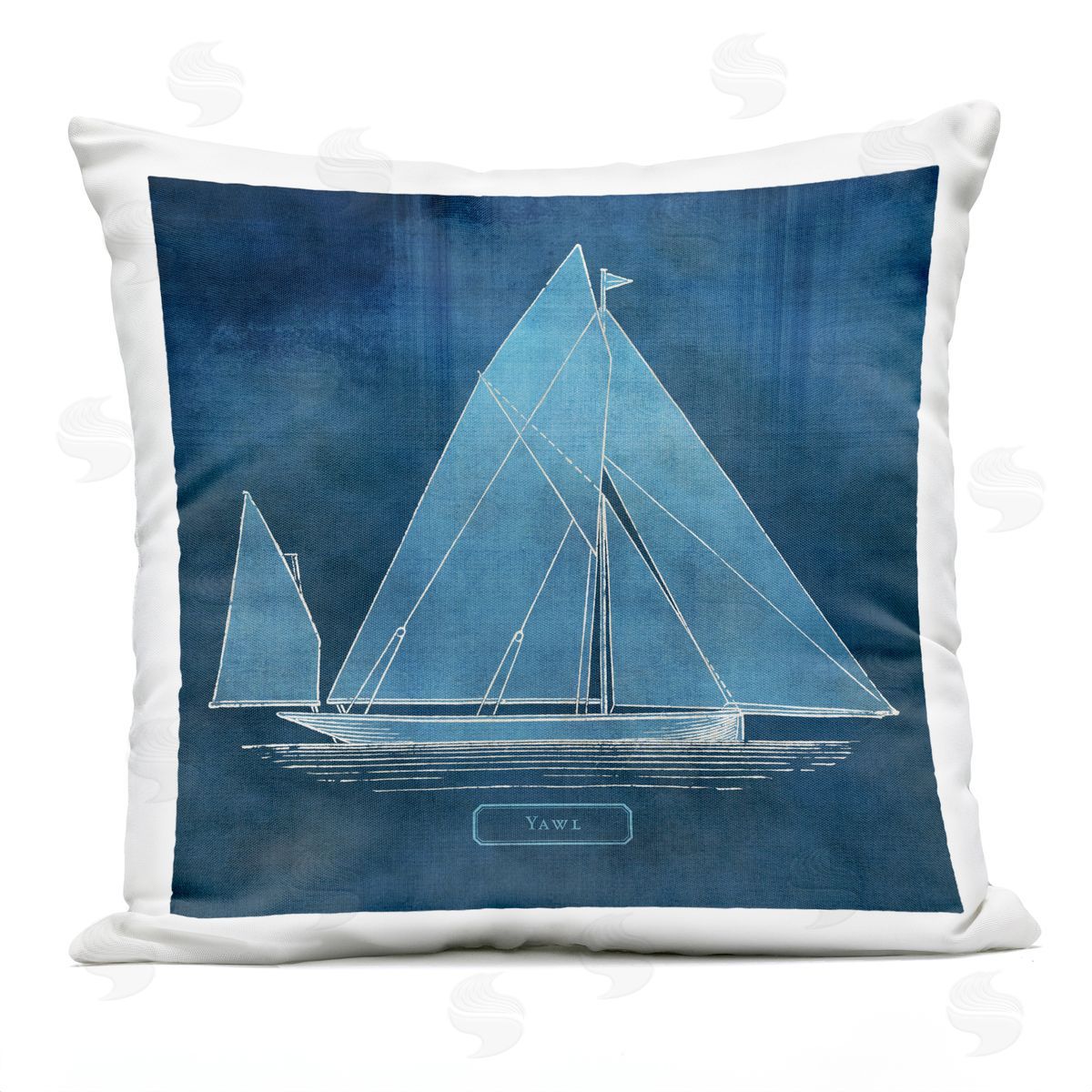 Susan Arnot Maritime Yawl Sailboat Outdoor Quick-Dry Polyester Printed Throw Pillow