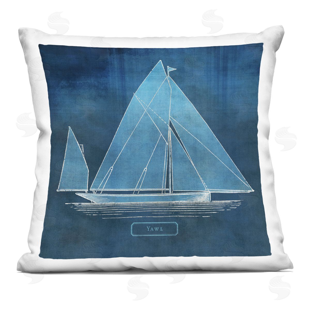 Susan Arnot Maritime Yawl Sailboat Printed Plush Polyester Throw Pillow