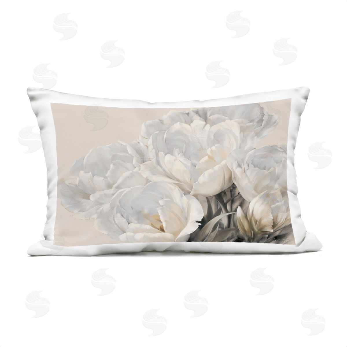 Igor Levashov White Roses Sprouting Plush Polyester Art Print Pillow