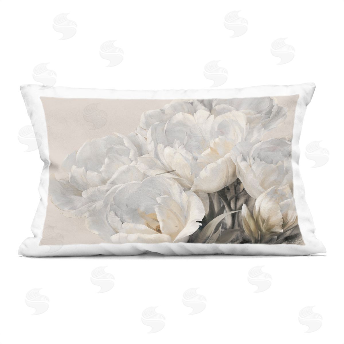 Igor Levashov White Roses Sprouting Plush Polyester Art Print Pillow