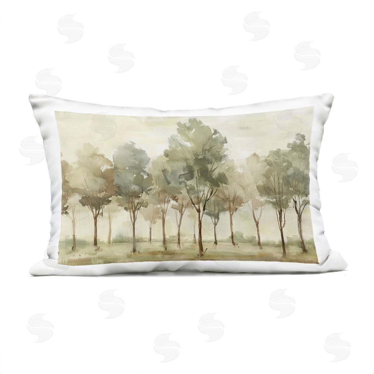 Annabelle Hall Gentle Walk in Forest Grove Plush Polyester Art Print Pillow