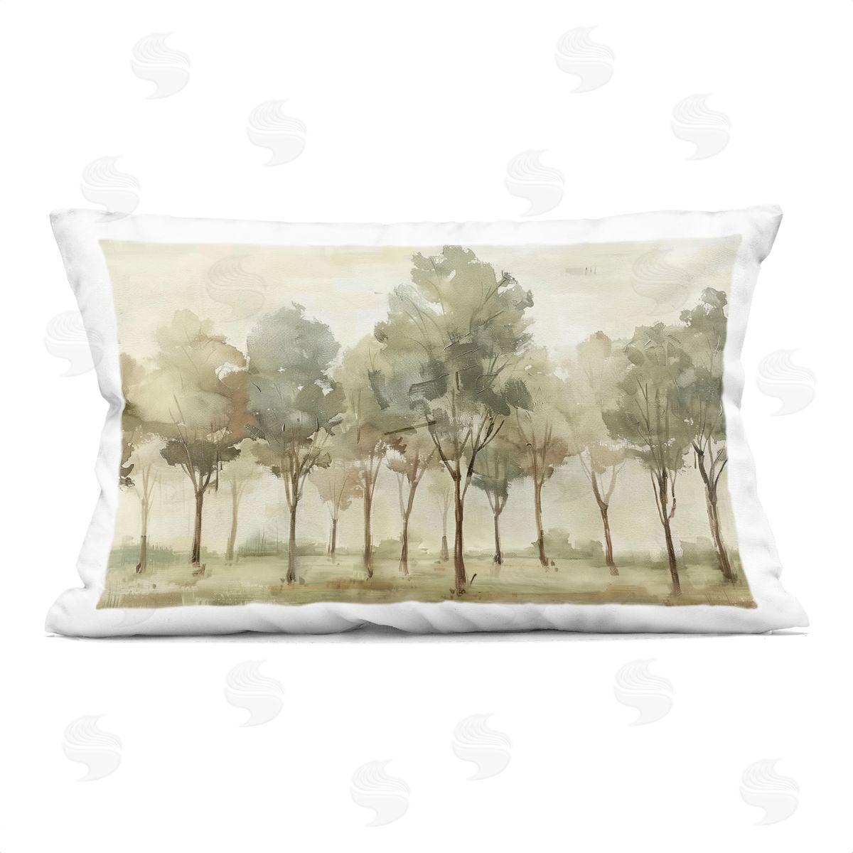 Annabelle Hall Gentle Walk in Forest Grove Plush Polyester Art Print Pillow