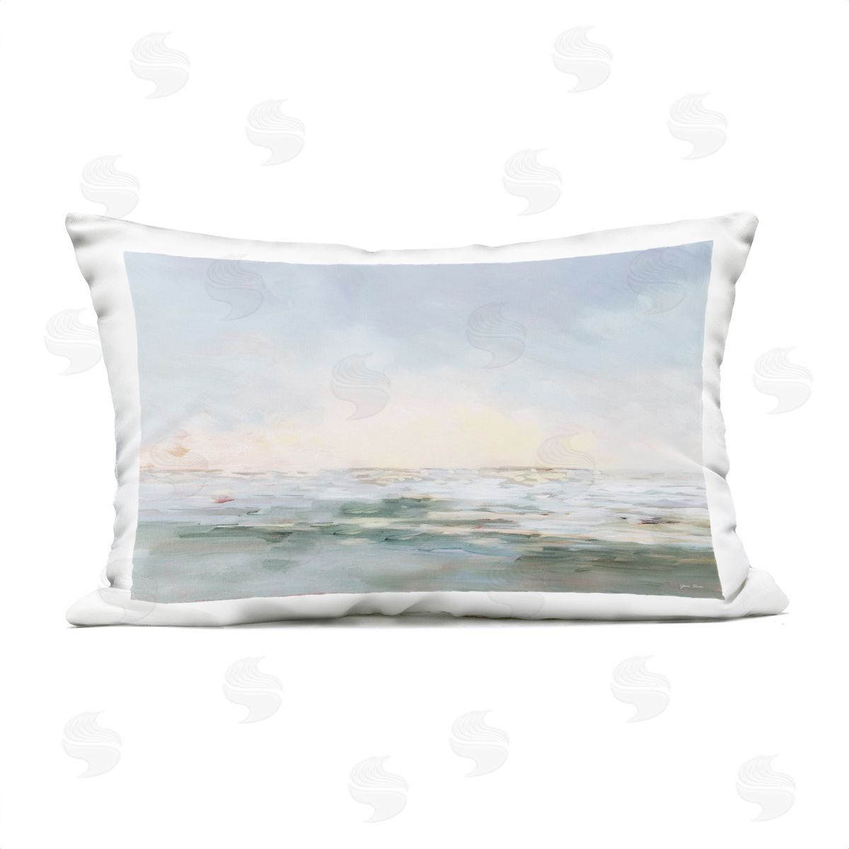 JANE SLIVKA Ocean Horizon Abstract Coast Plush Polyester Art Print Pillow