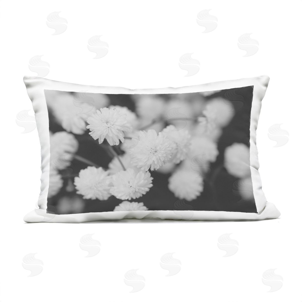 ANNA COPPEL White Dahlias on Black Plush Polyester Art Print Pillow