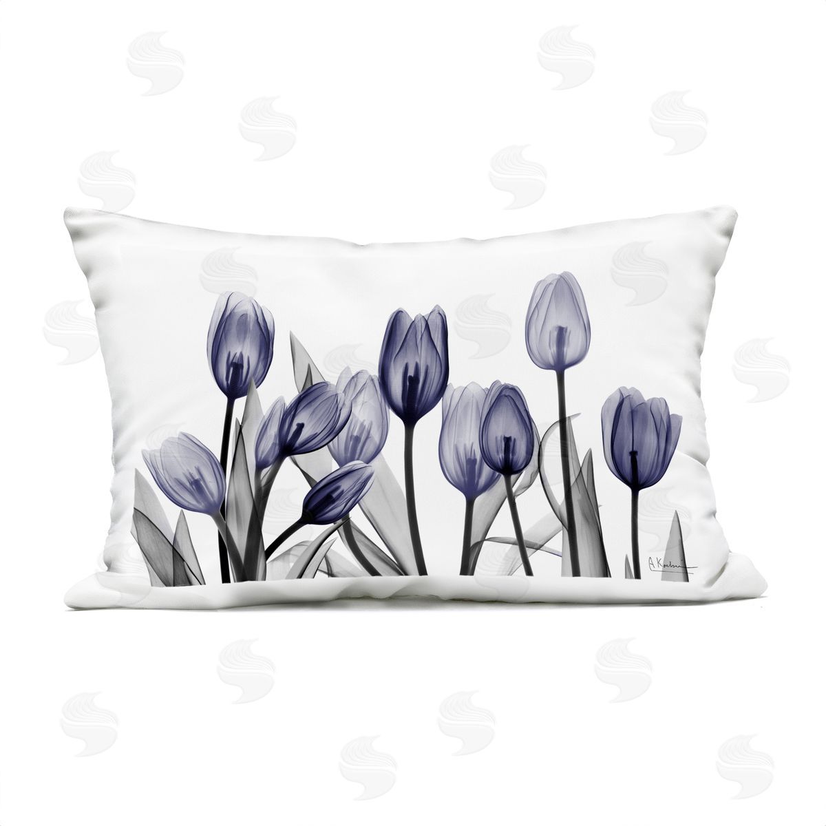 Albert Koetsier Dramatic Dusk Blue Tulips Plush Polyester Art Print Pillow