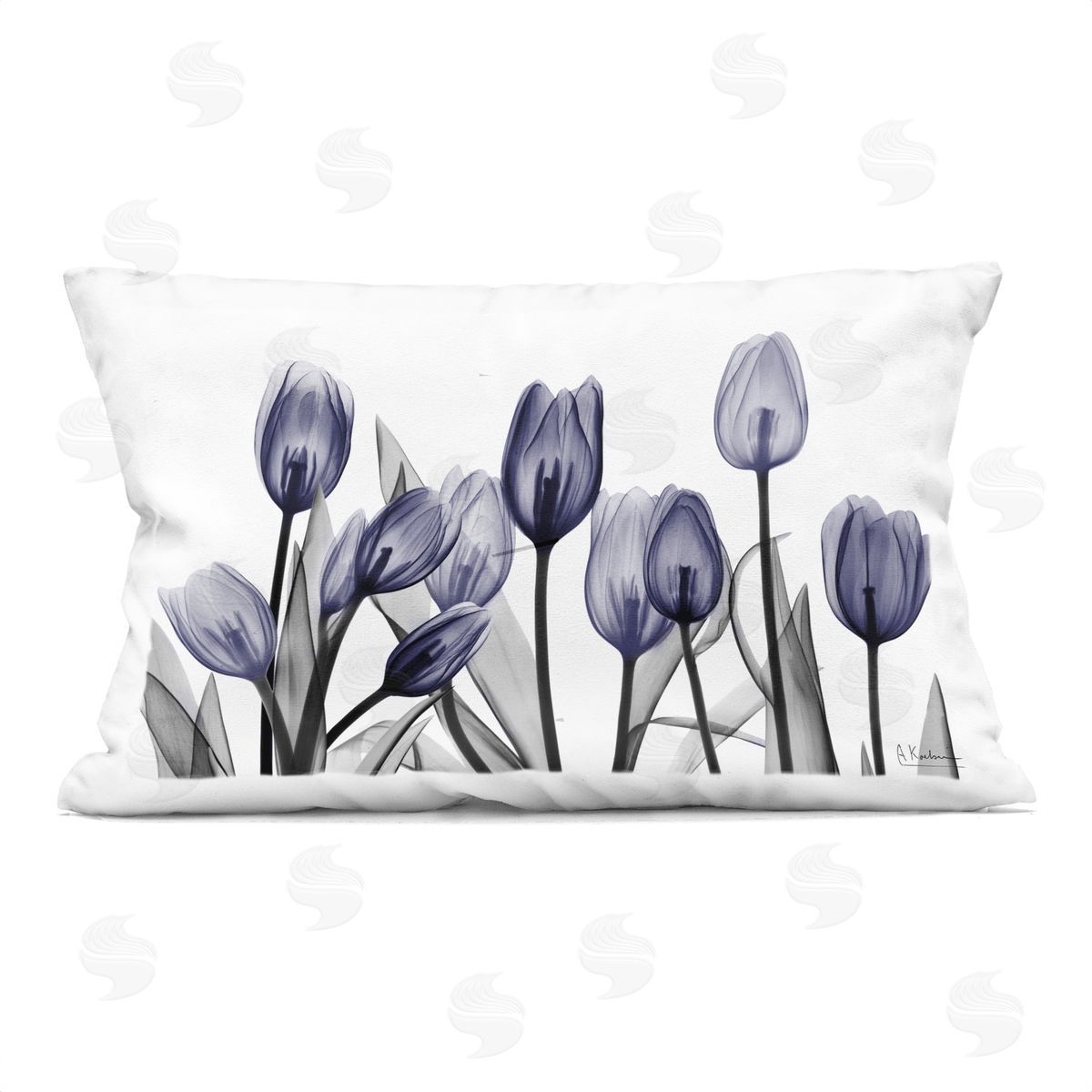 Albert Koetsier Dramatic Dusk Blue Tulips Plush Polyester Art Print Pillow
