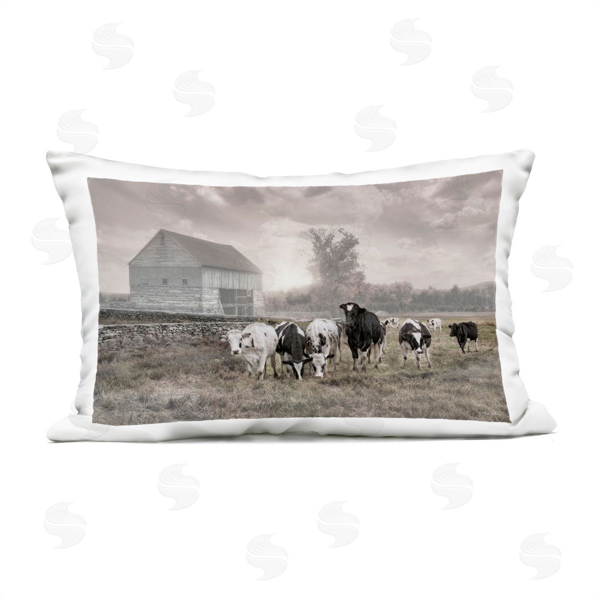 Robin-Lee Viera Cows On The Ranch Plush Polyester Art Print Pillow