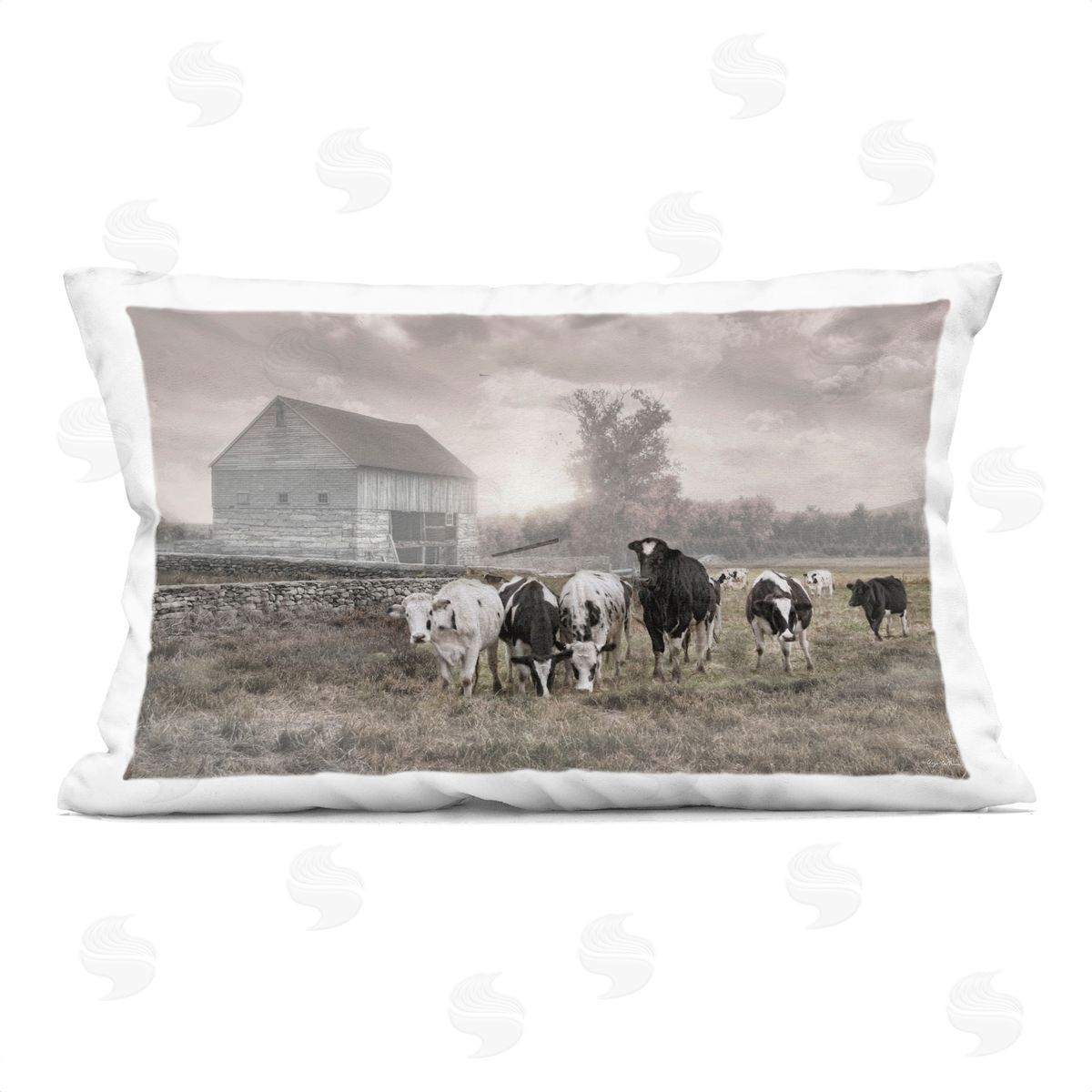 Robin-Lee Viera Cows On The Ranch Plush Polyester Art Print Pillow