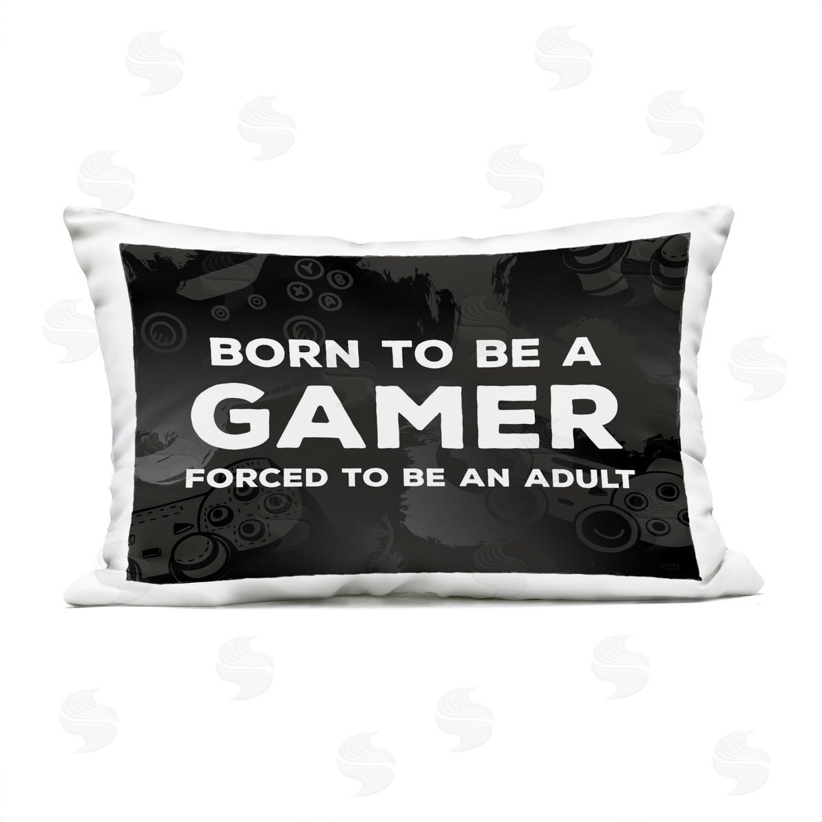 Lux + Me Designs Born Gamer Forced Adult Plush Polyester Art Print Pillow