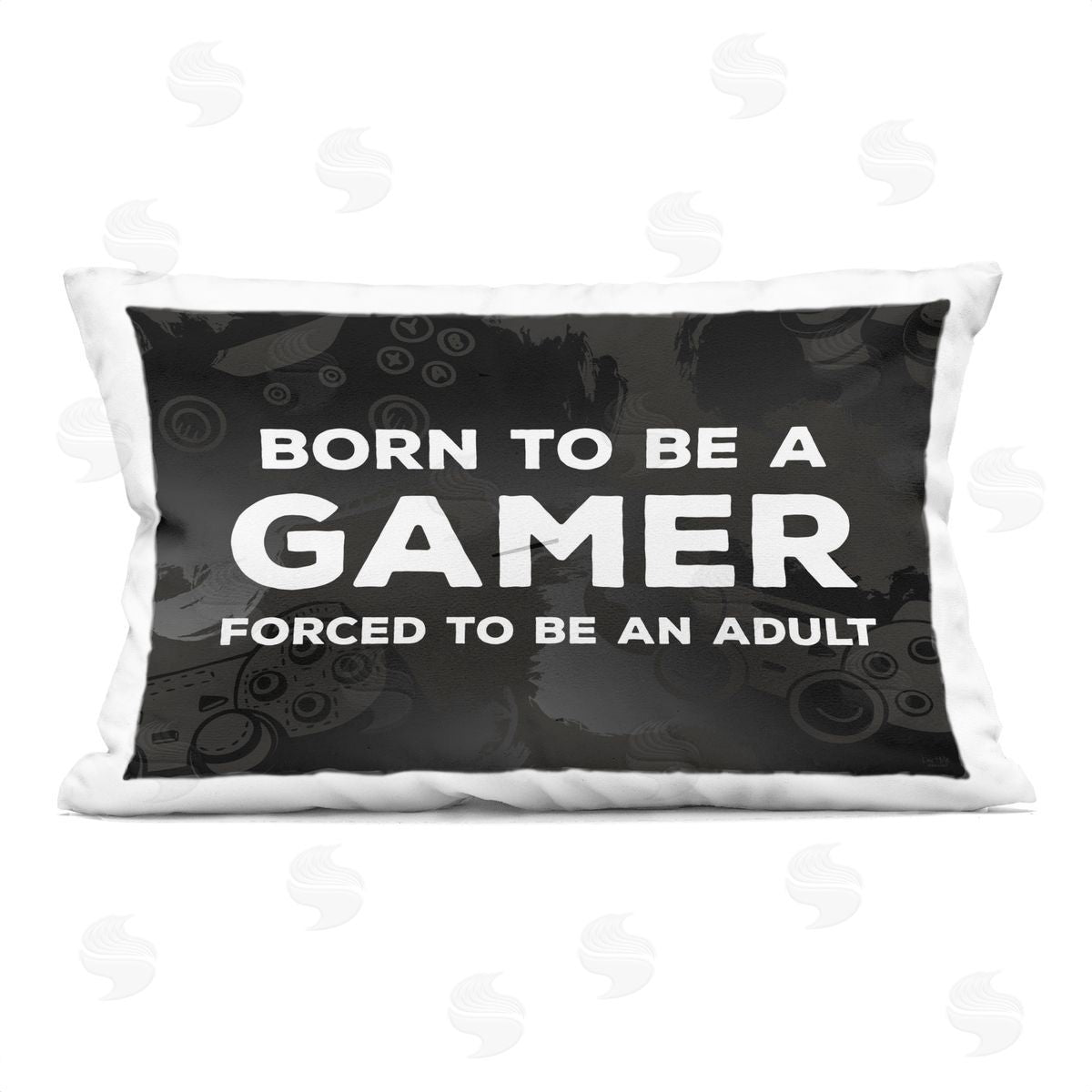 Lux + Me Designs Born Gamer Forced Adult Plush Polyester Art Print Pillow