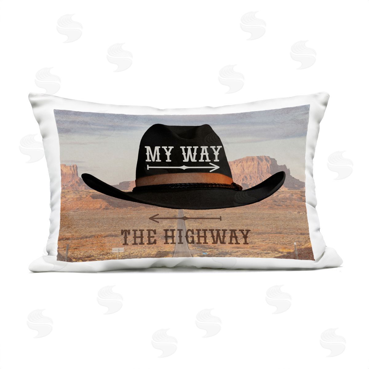 Marcus Prime My Way or Highway Cowboy Plush Polyester Art Print Pillow