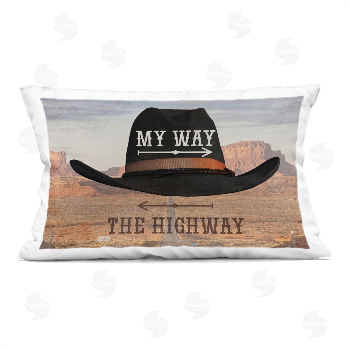Marcus Prime My Way or Highway Cowboy Plush Polyester Art Print Pillow