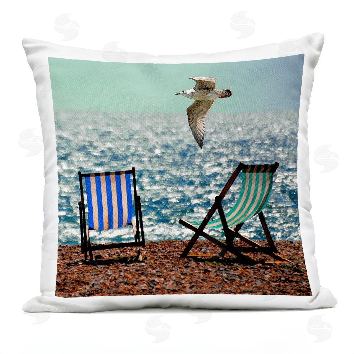 Marcus Prime Glorious Flight Beach Chairs Plush Polyester Art Print Pillow