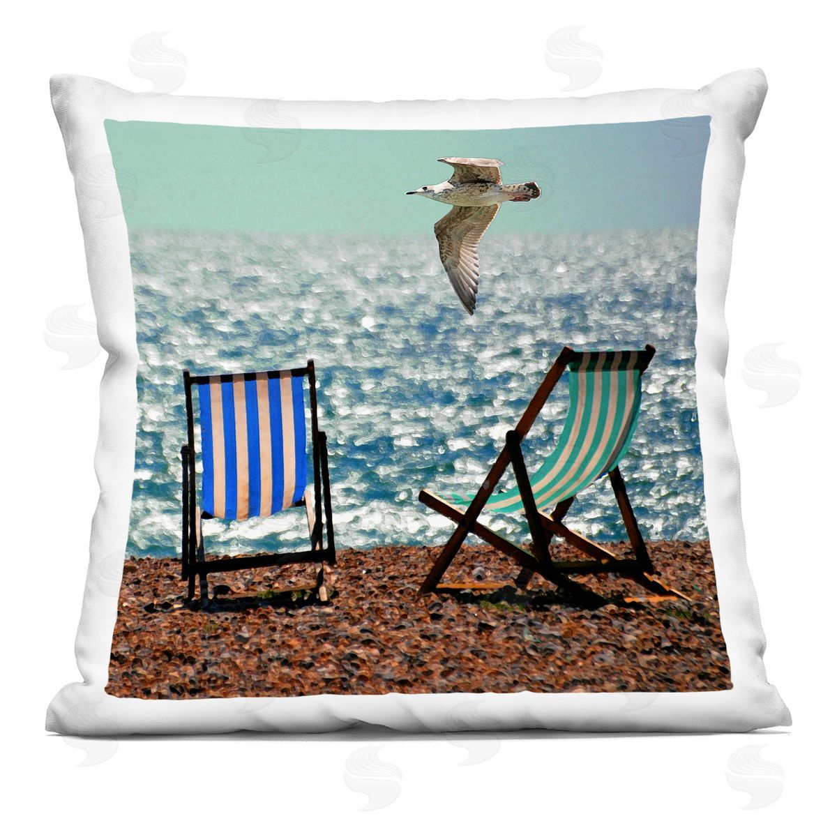 Marcus Prime Glorious Flight Beach Chairs Plush Polyester Art Print Pillow