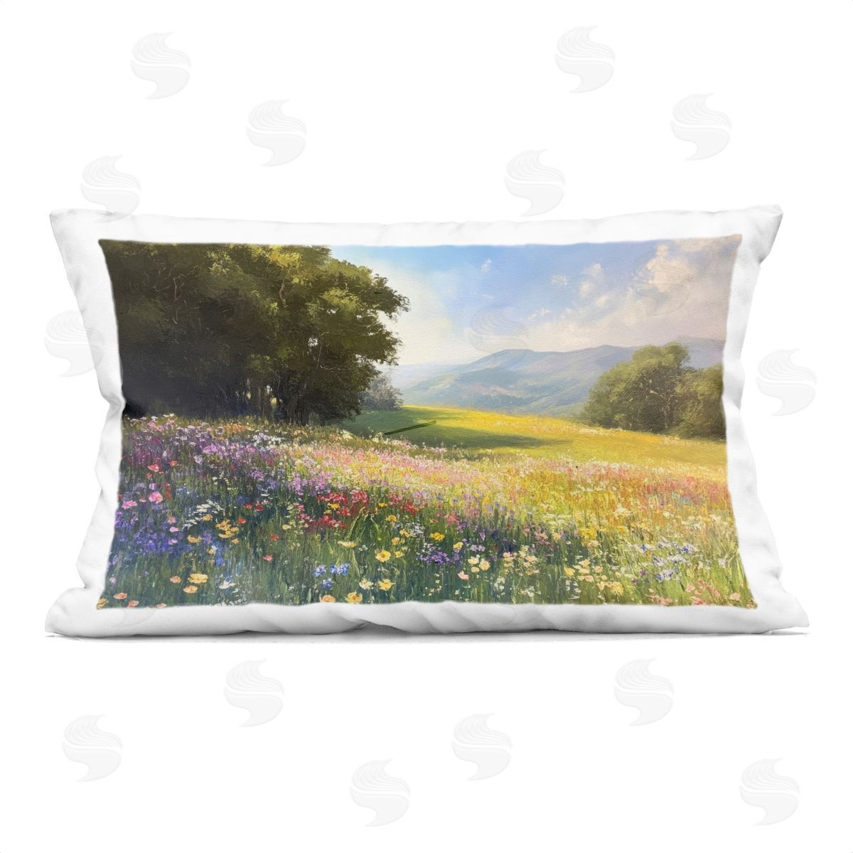 Petal Prints Design Serene Meadow Dream Plush Polyester Art Print Pillow