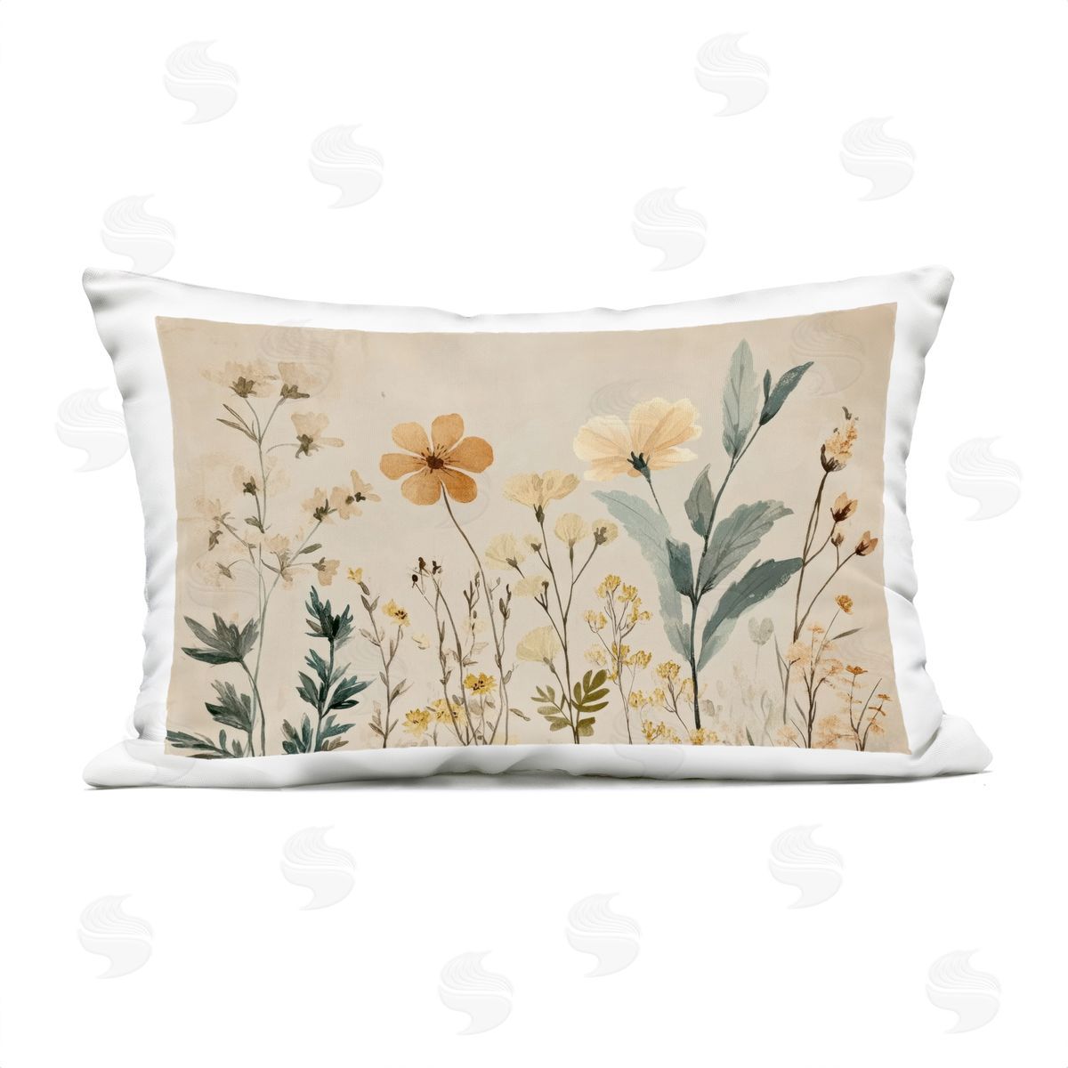 Petal Prints Design Free Flowers Foliage Plush Polyester Art Print Pillow