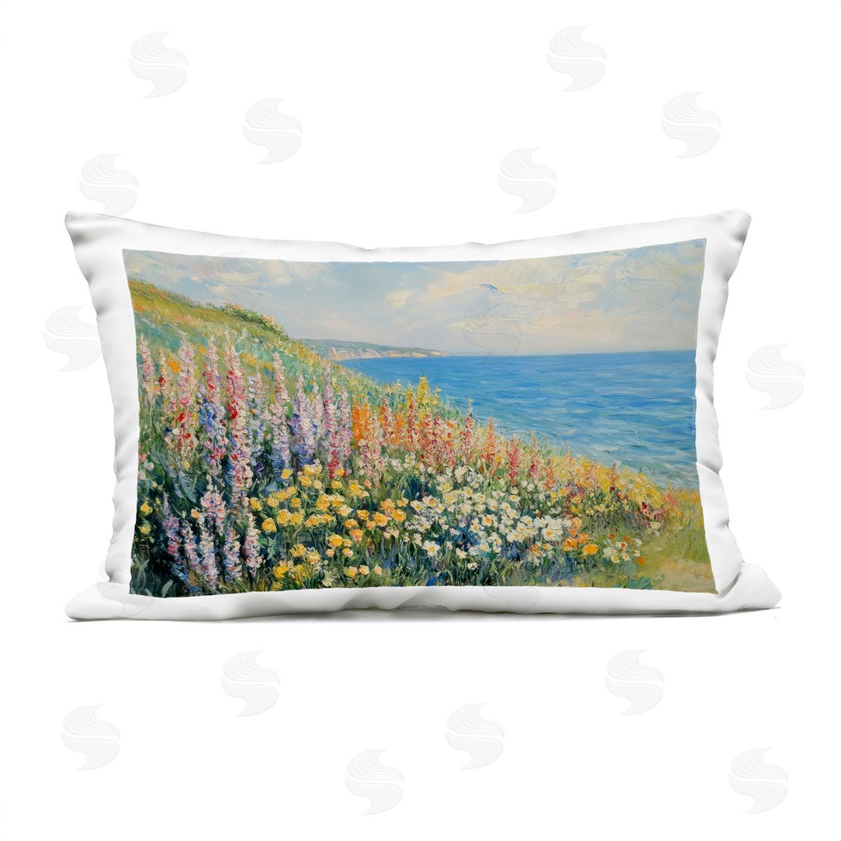 Petal Prints Design Coastal Hyacinth Garden Plush Polyester Art Print Pillow