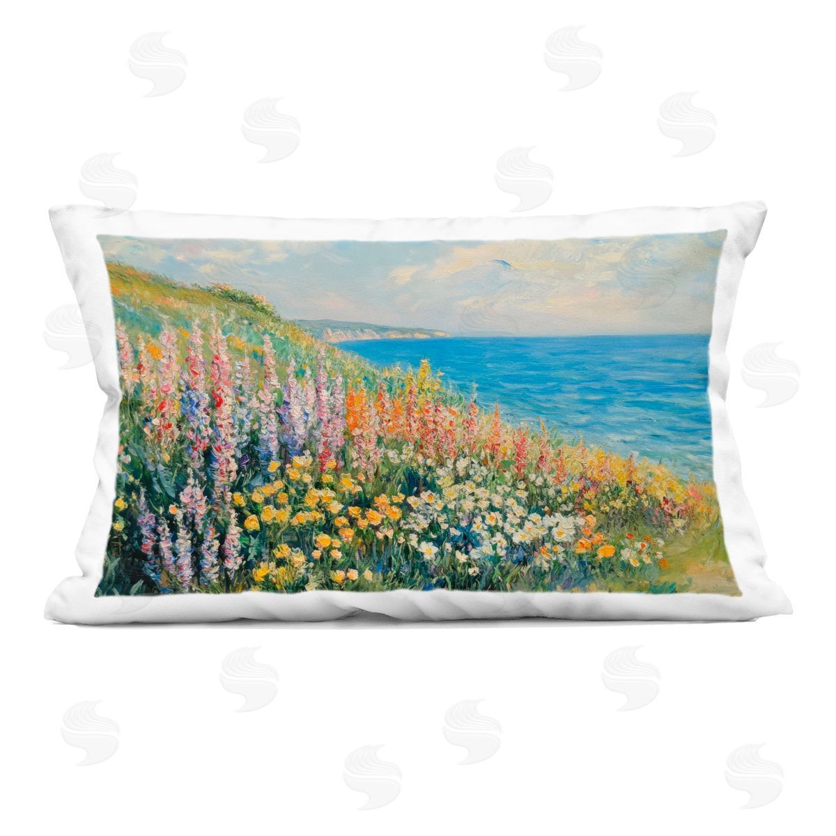 Petal Prints Design Coastal Hyacinth Garden Plush Polyester Art Print Pillow