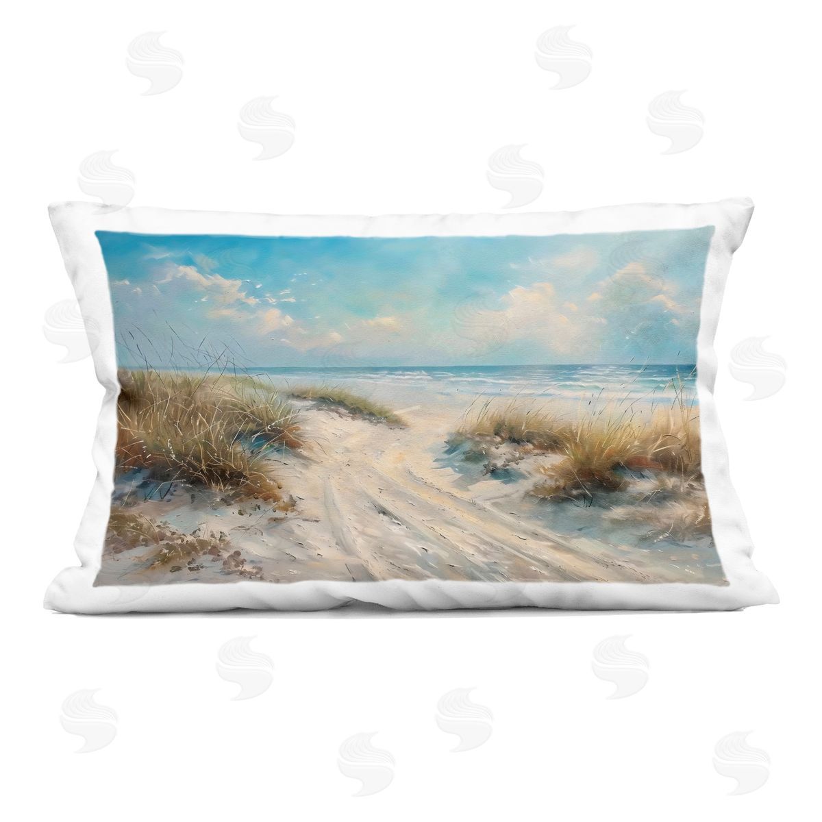 LSR Creative Studio Shoreline Serenity Beach Plush Polyester Art Print Pillow