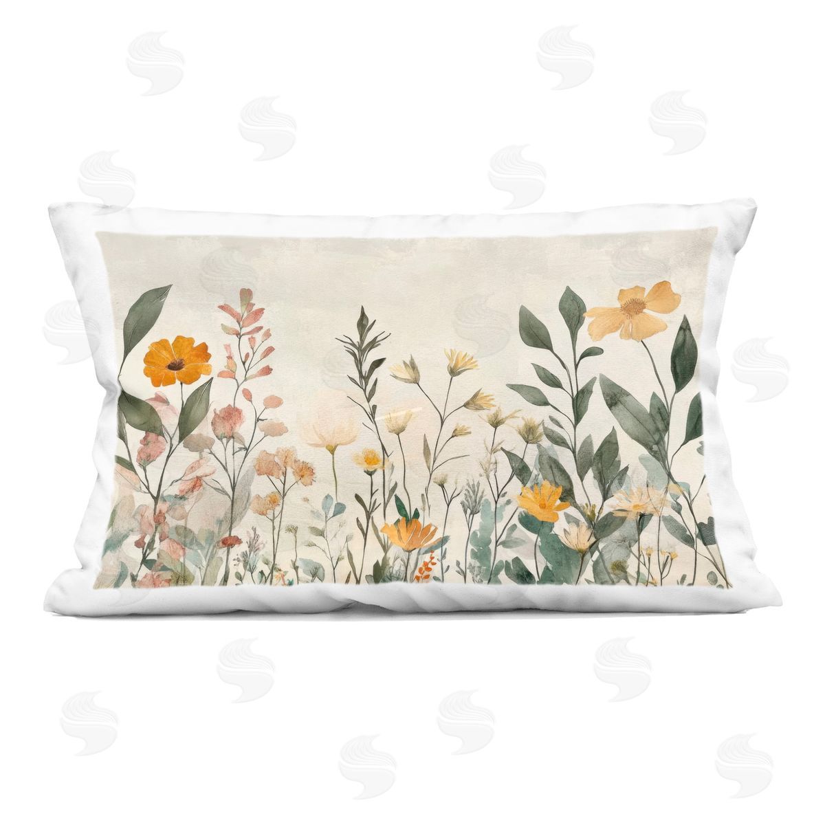 Petal Prints Design Shades Of Yellow Flowers Plush Polyester Art Print Pillow