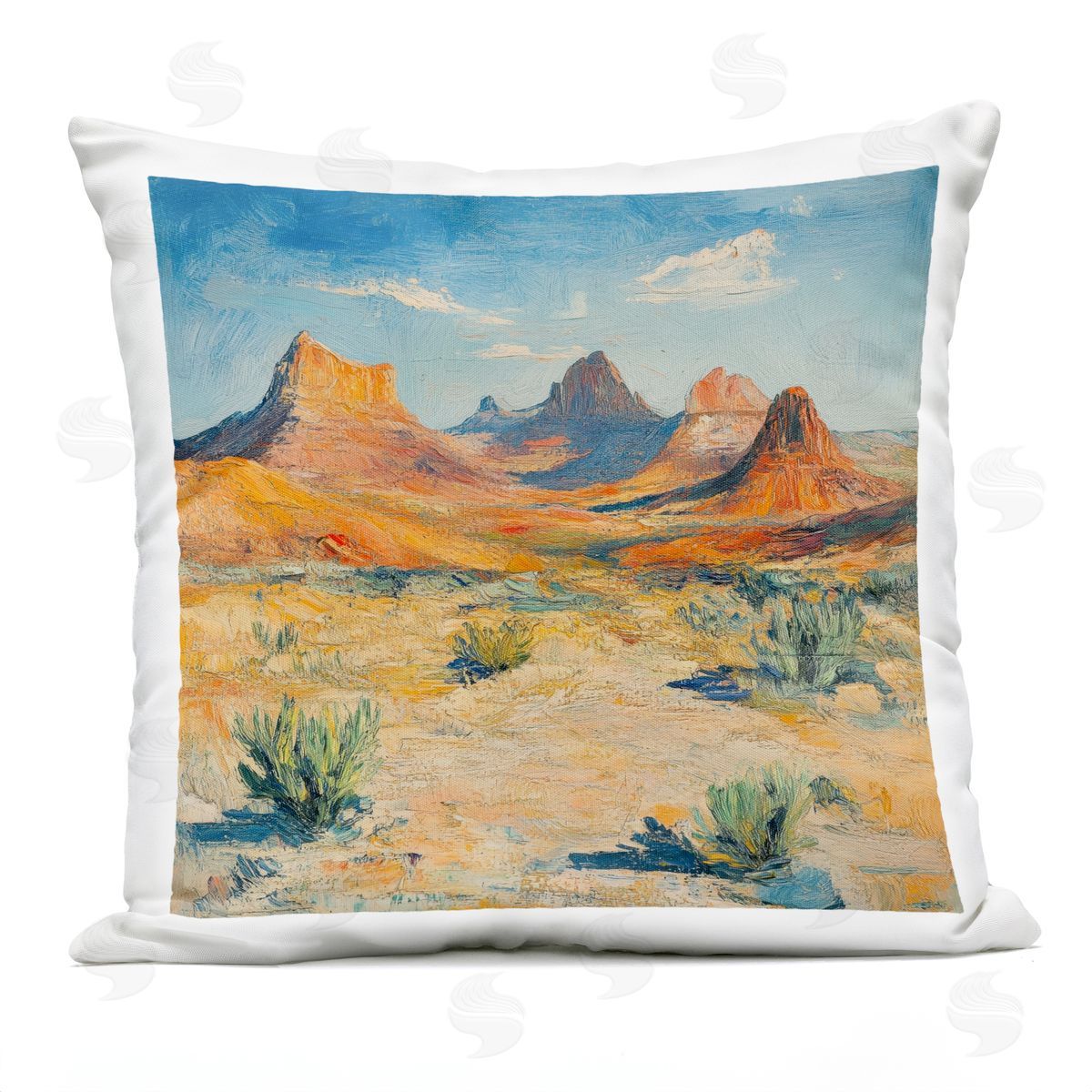 Petal Prints Design Mountains Of The Desert Plush Polyester Art Print Pillow